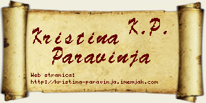 Kristina Paravinja vizit kartica
